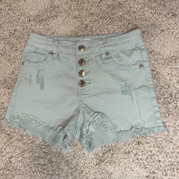 Teal jean shorts - Picture 1 of 3